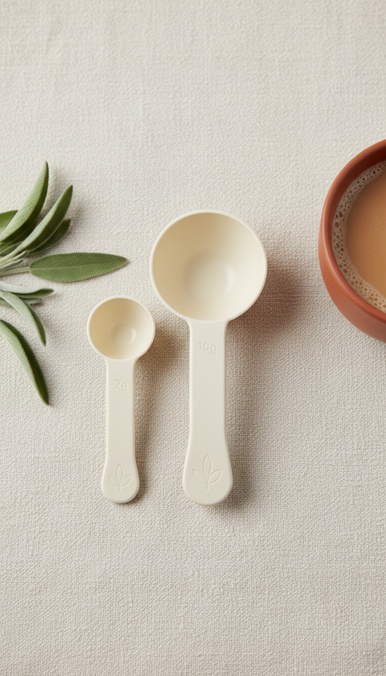 Branded creatine scoop set with editorial serif